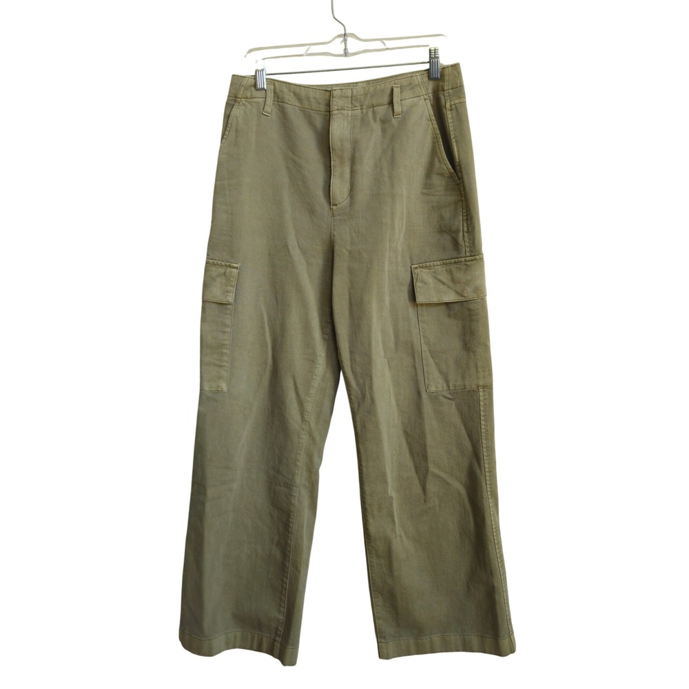 Gap Loose Khaki Cargo Pants Desert Cactus Wide Leg Cotton Size 8 Earthcore Baggy